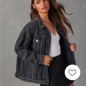 Vici Black Studded Jean Jacket